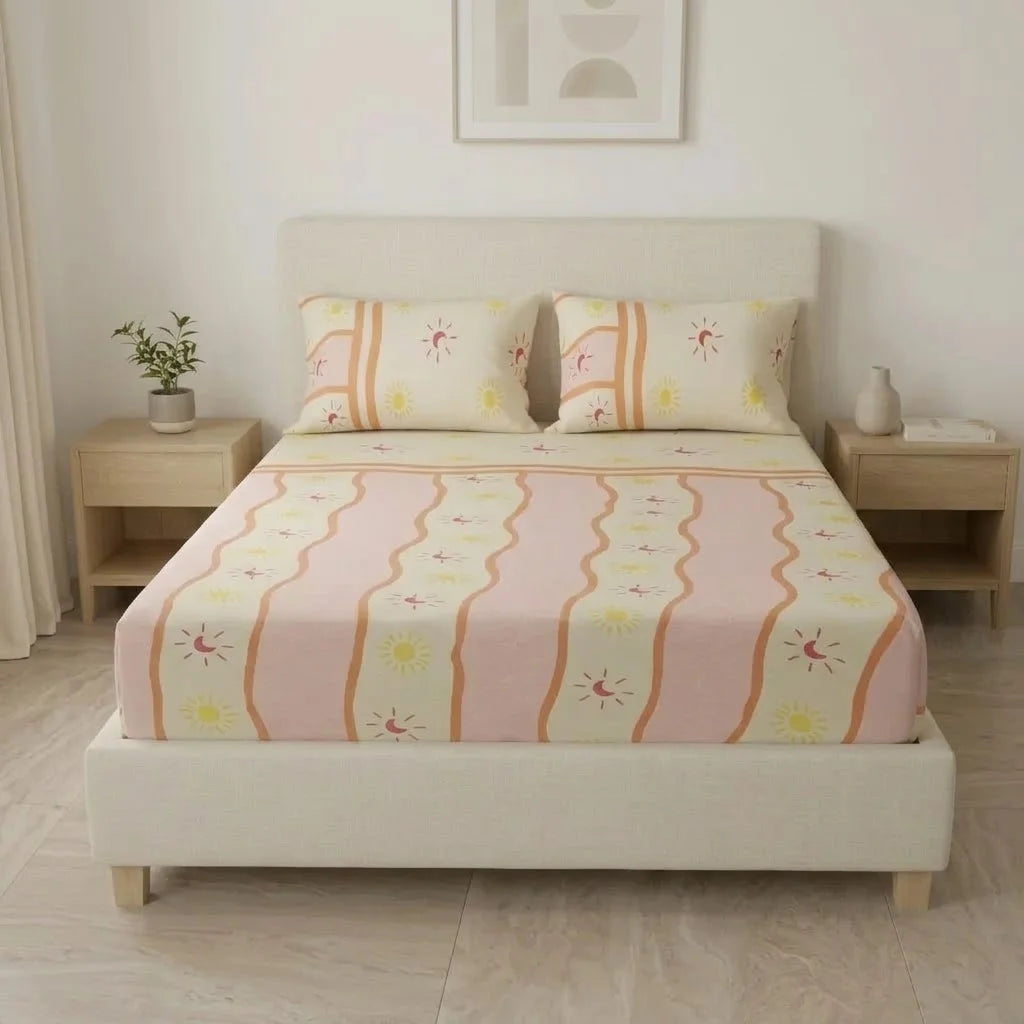 Sábana Ajustable Luna Celestial Amarilla