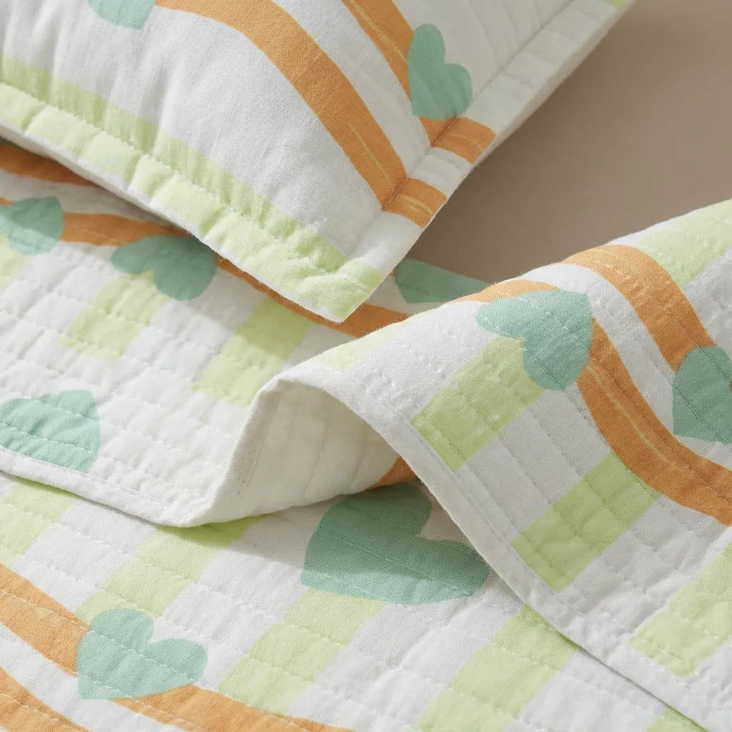 Cubrelecho Estampado Prensado Doble Faz Entre Dos Amores