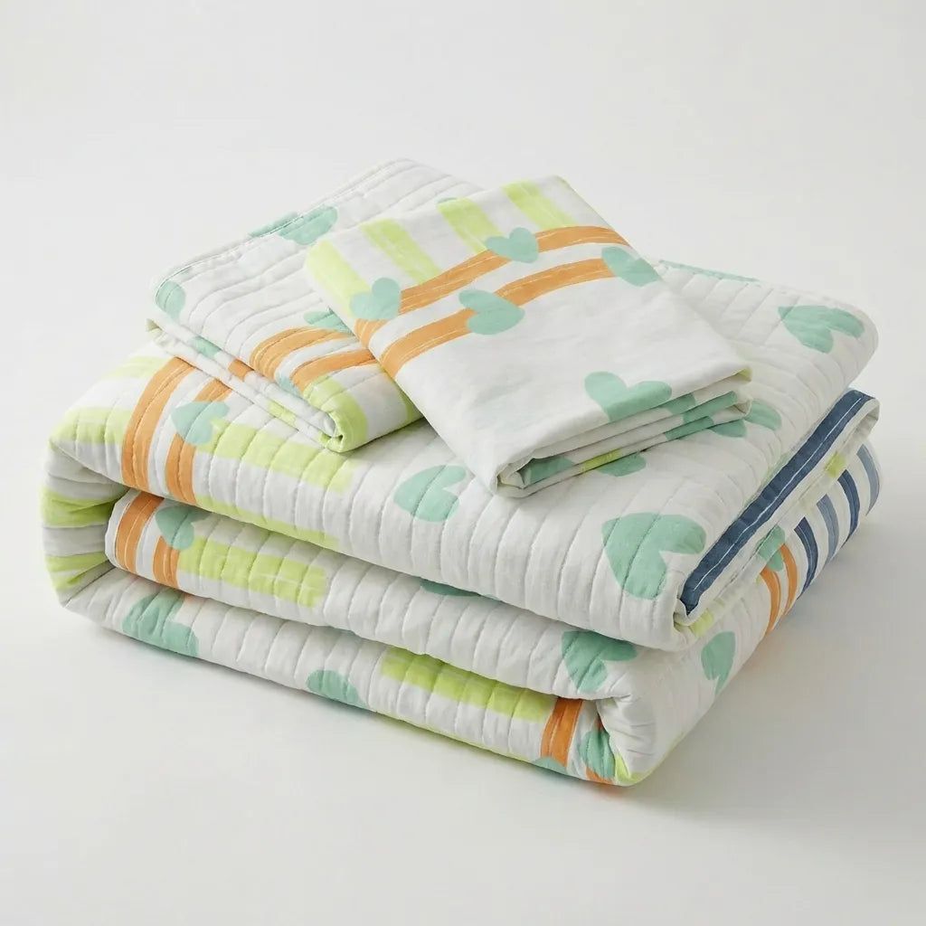 Cubrelecho Estampado Prensado Doble Faz Entre Dos Amores