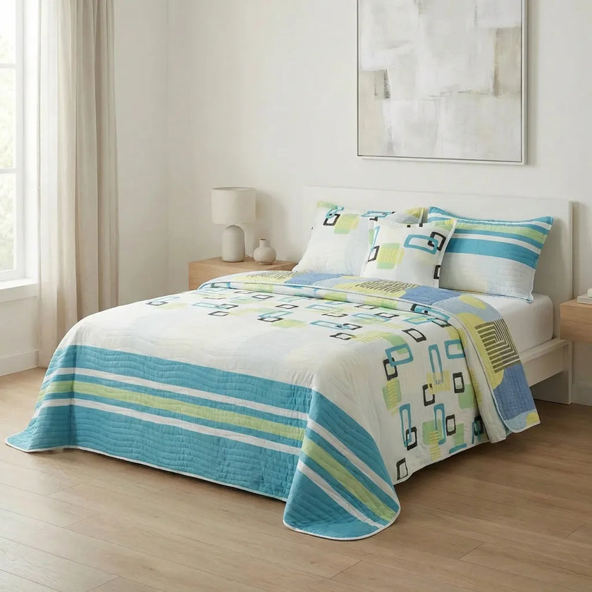 Cubrelecho Estampado Prensado Doble Faz  Savanna Cruzada