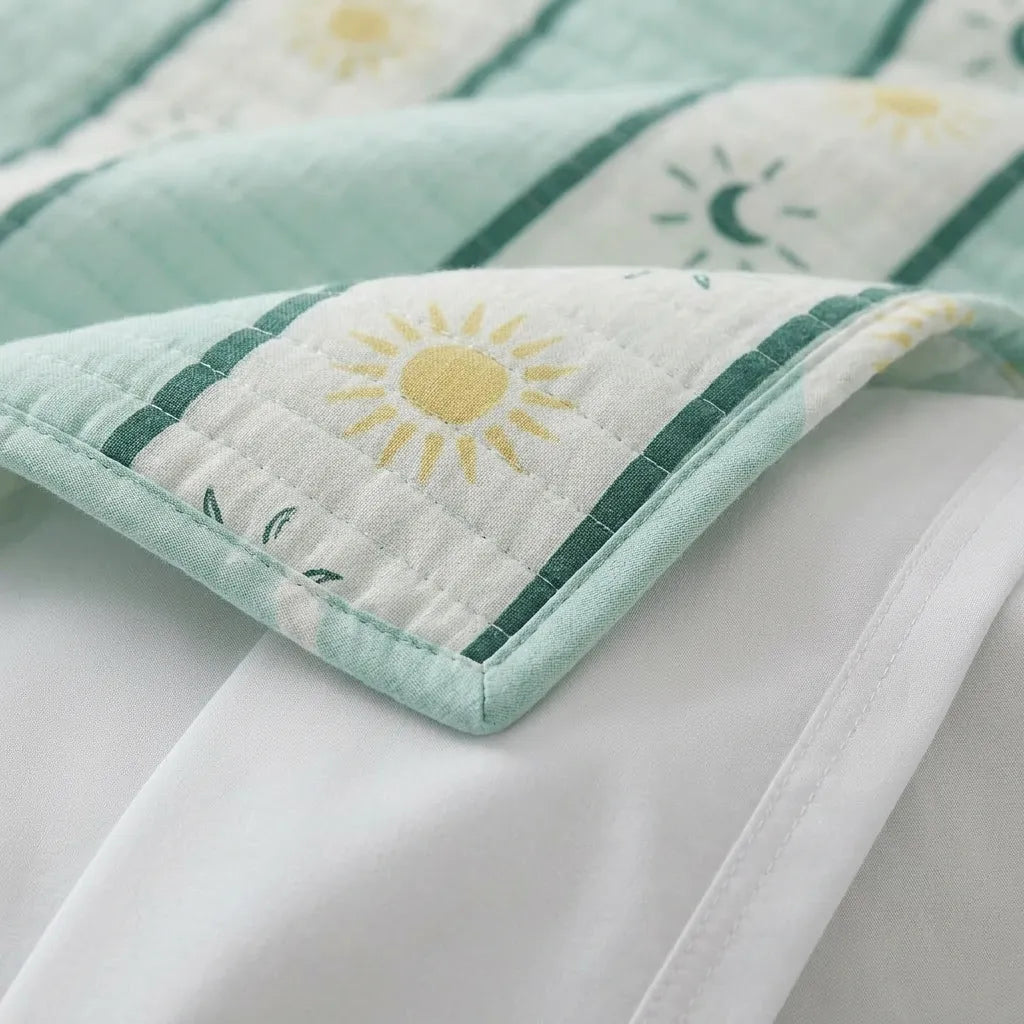 Cubrelecho Estampado Prensado Doble Faz Luna Celestial
