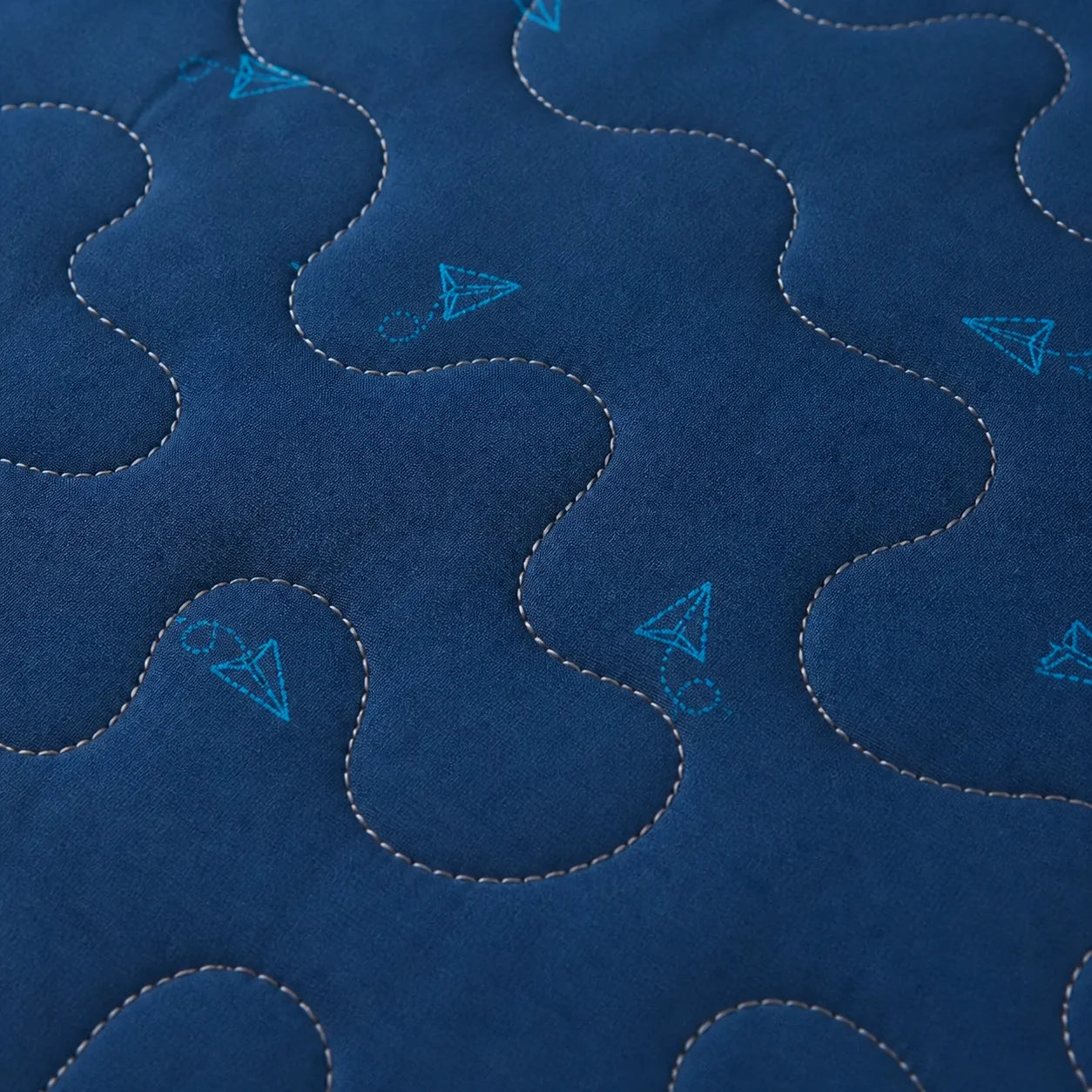 Cubrelecho Acolchado  Cotton Sense Blue Origami