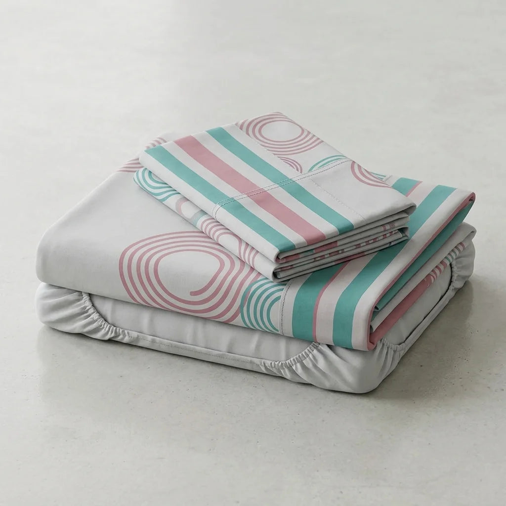 Juego De Sábanas Microfibra Suavizada Ripple Mint