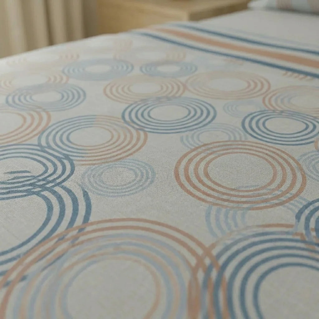 Juego De Sábanas Microfibra Suavizada Ripple Mint Azul