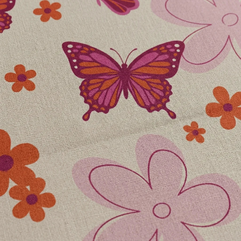 Juego De Sábanas Microfibra Suavizada Happy Field Rosa