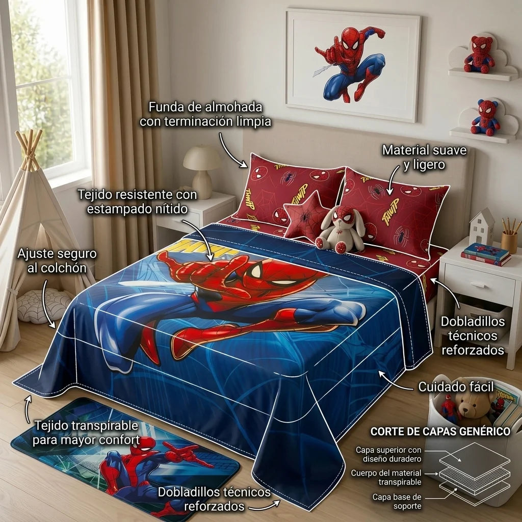 Juego De Sabanas Core Disney Spider-Man