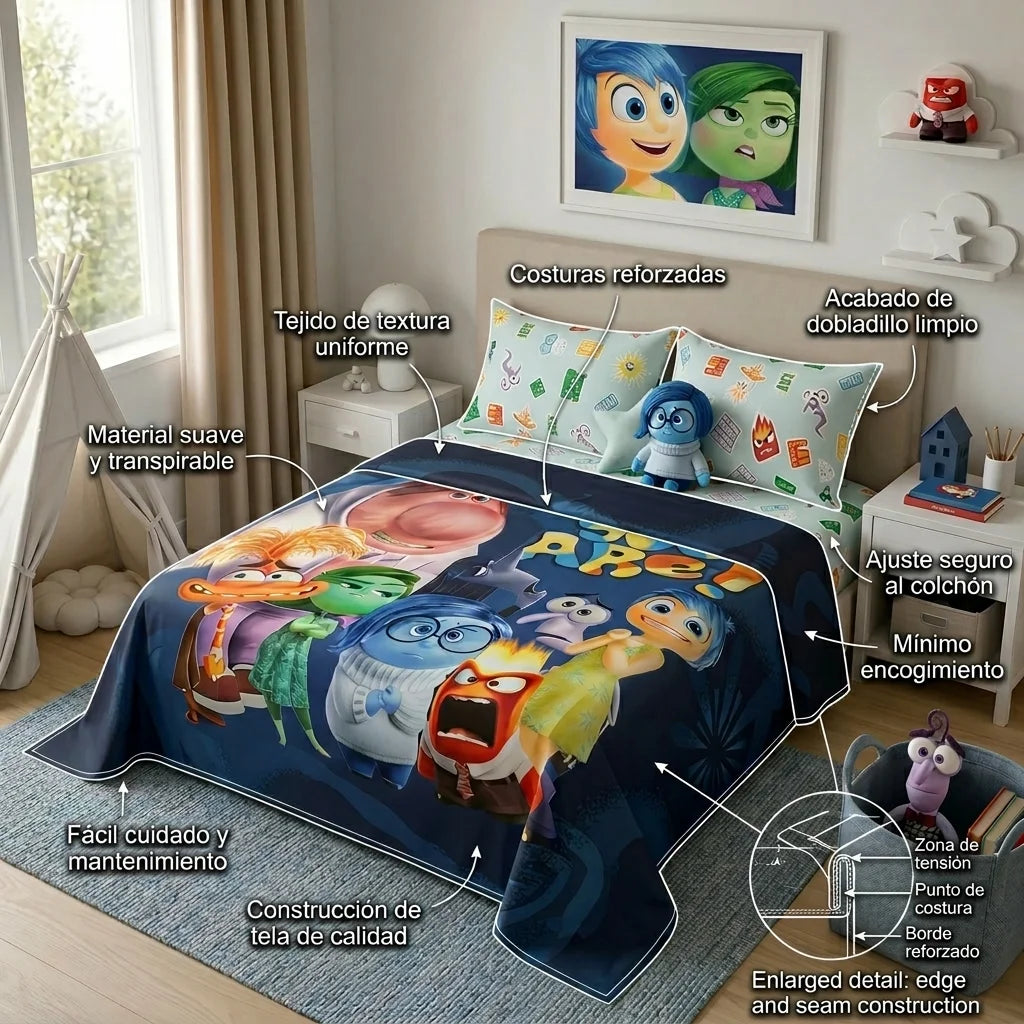 Juego De Sabanas Core Disney Intensamente