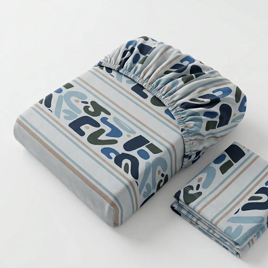 Sábana Ajustable Art Wave Azul