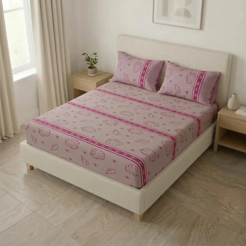 Sábana Ajustable Coral Marino Rosa