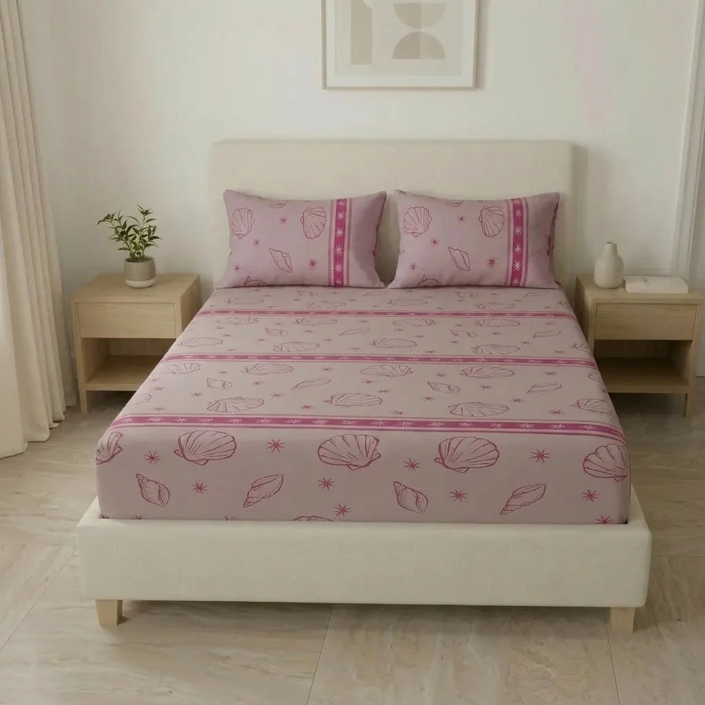 Sábana Ajustable Coral Marino Rosa