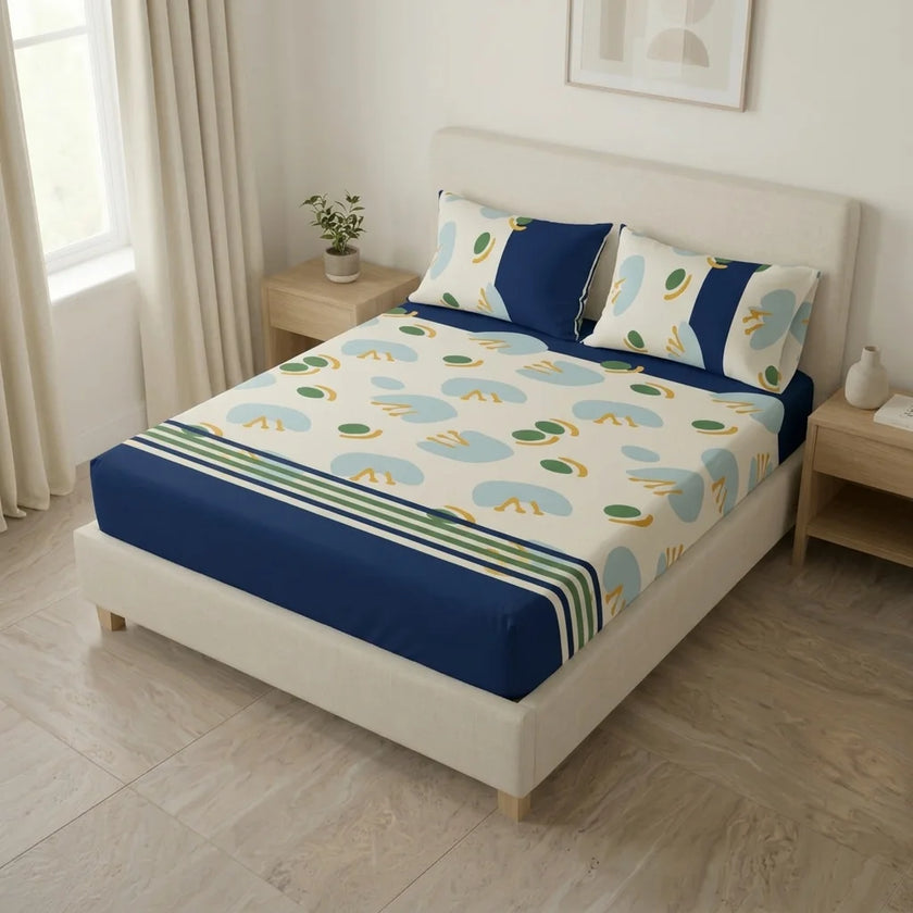 Sábana Ajustable  Deep Blue Motion