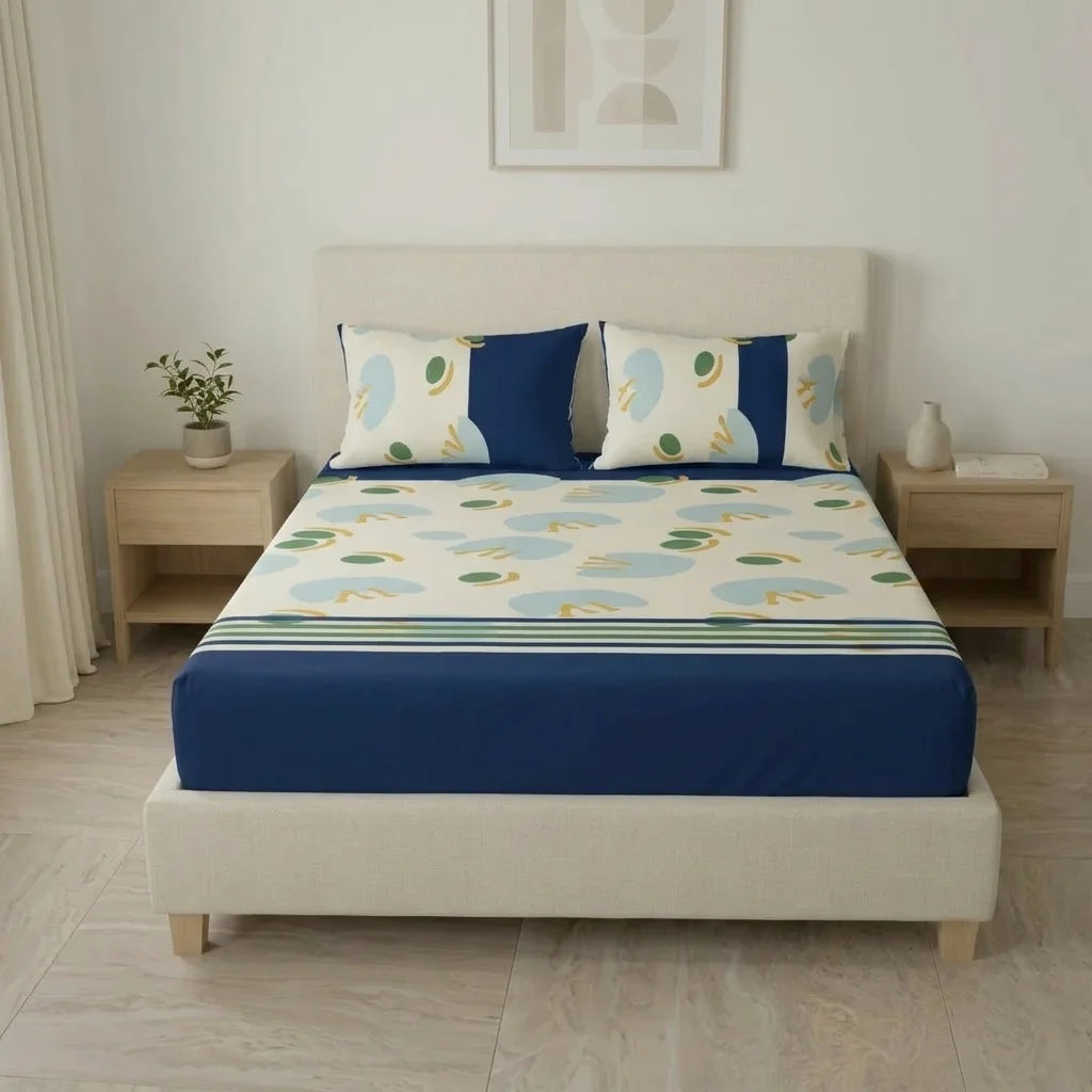 Sábana Ajustable  Deep Blue Motion