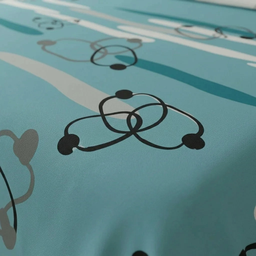 Juego De Sábanas Con Cortinas  Líneas De Océano
