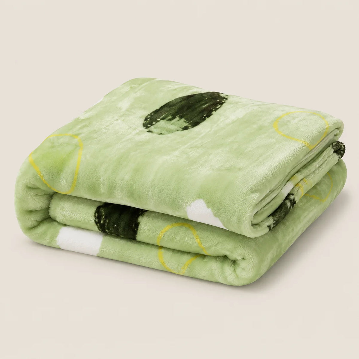 Cobija Piel De Durazno Estampada Marea Verde