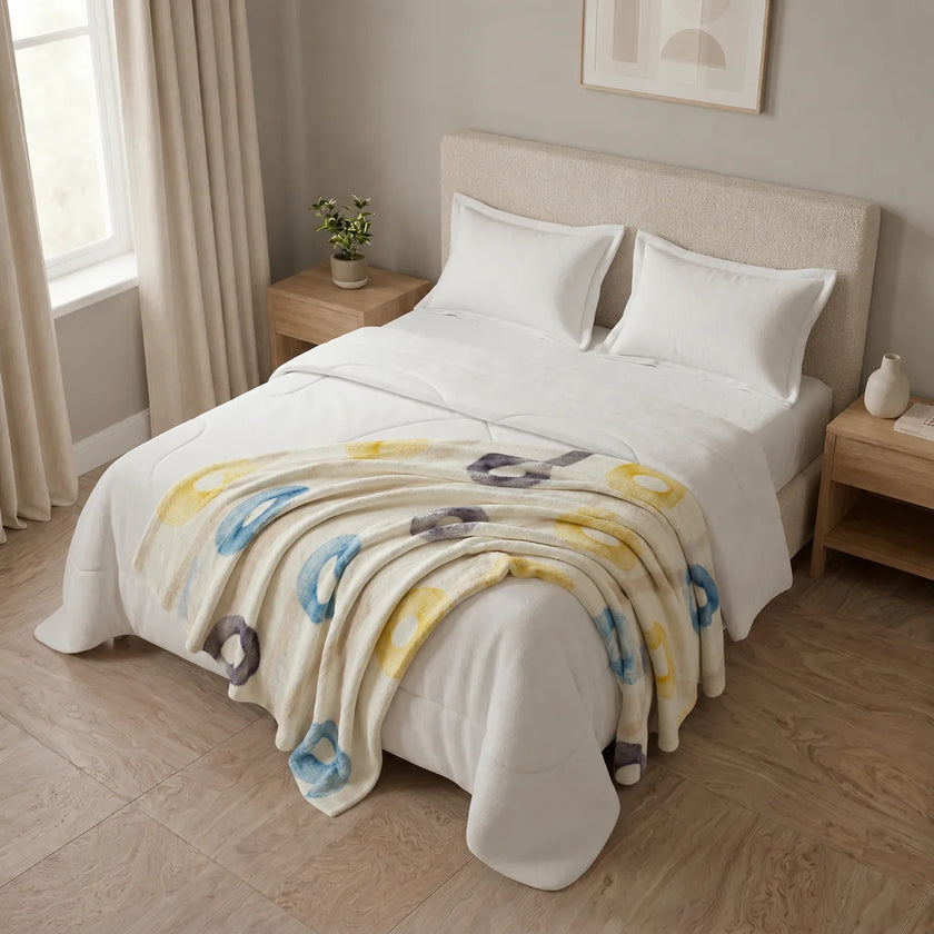 Cobija Piel De Durazno Estampada Órbita Estelar