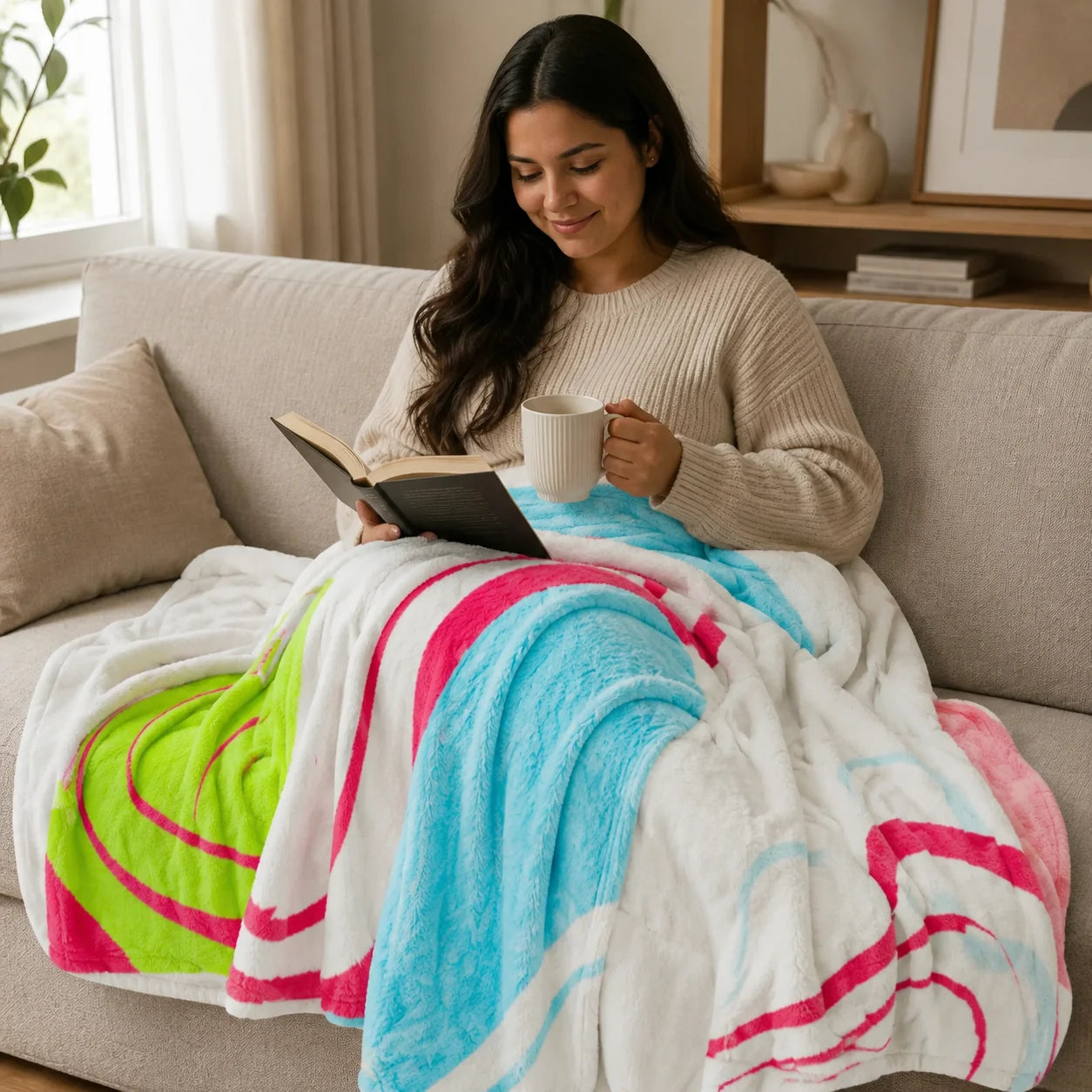 Cobija Piel De Durazno Estampada Bubble Form