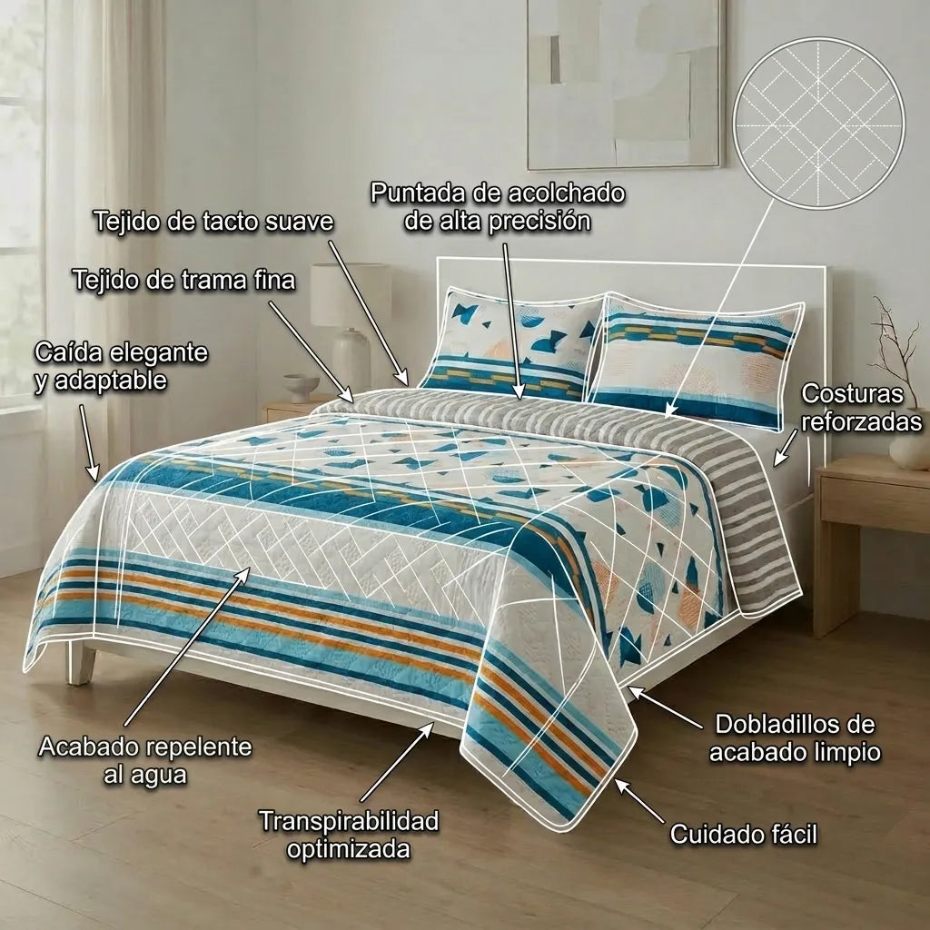 Cubrelecho Doble Faz Termosellado Xtreme Reversible