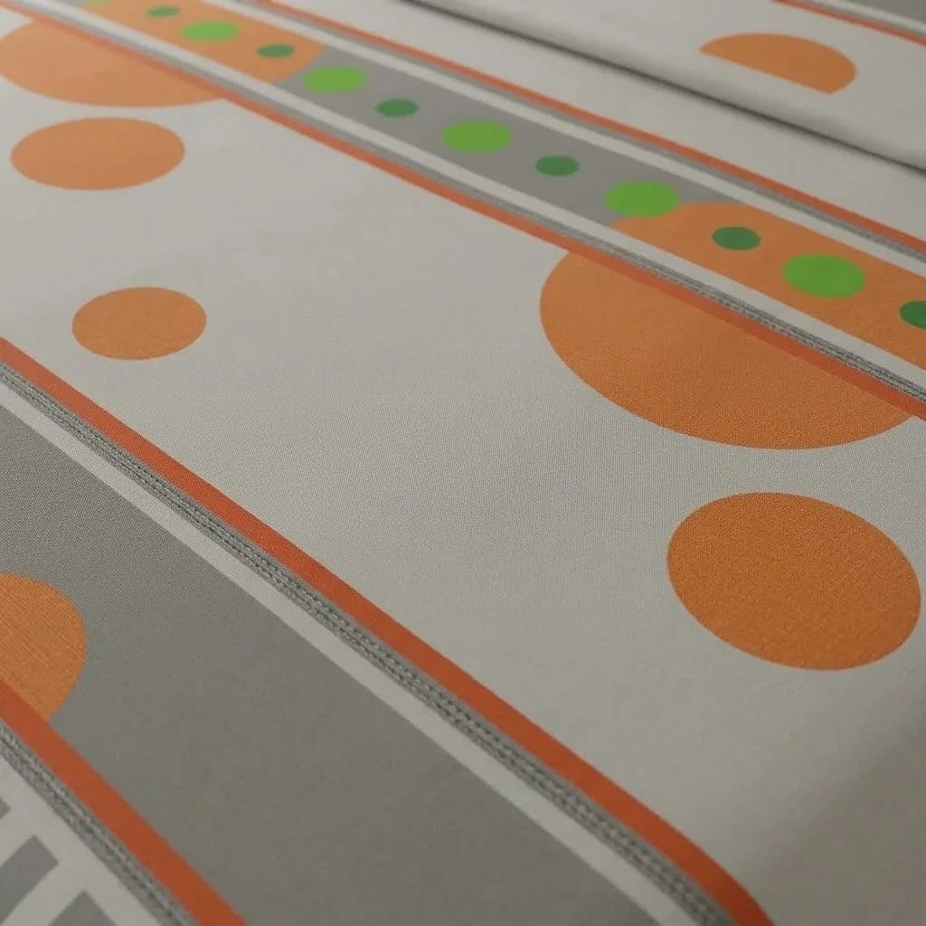 Juego De Sábanas Con Cortinas  Esfera Naranja