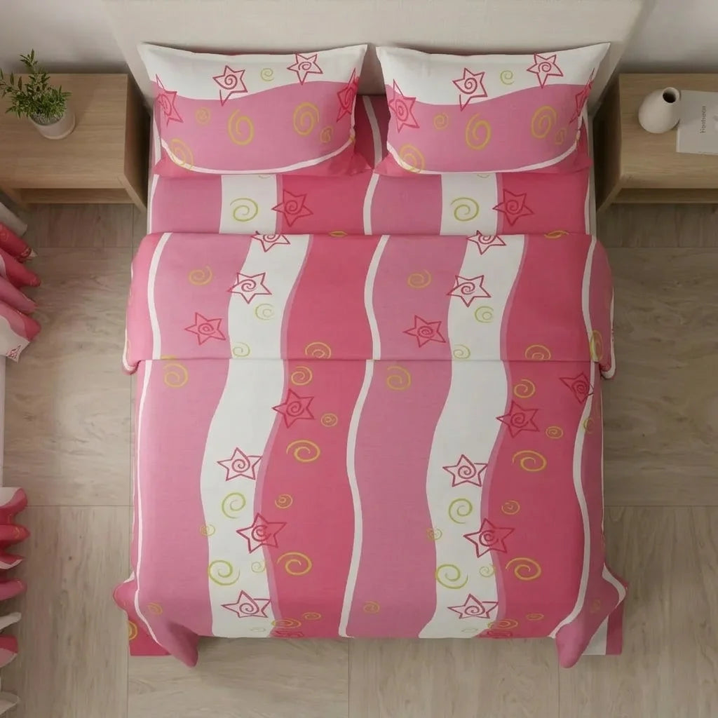 Juego De Sábanas Con Cortinas Valerín Fucsia