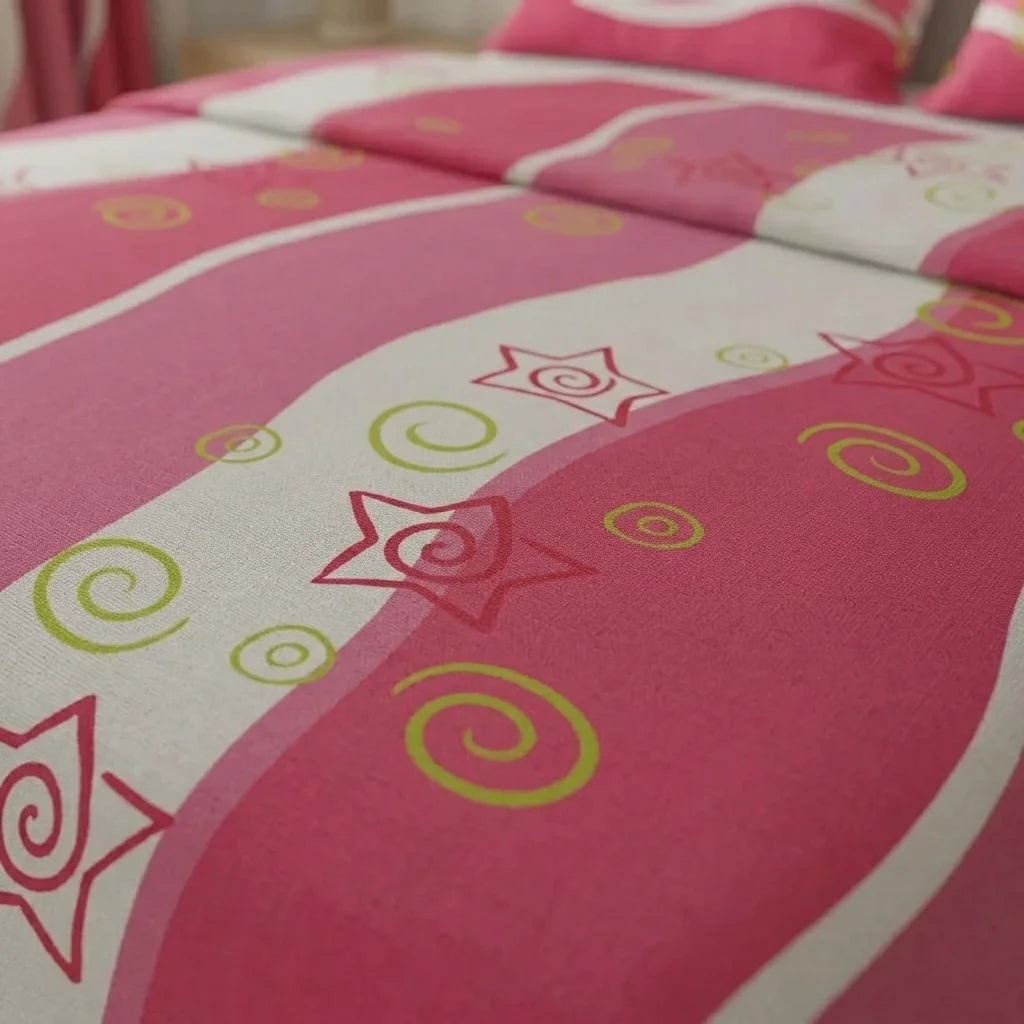 Juego De Sábanas Con Cortinas Valerín Fucsia