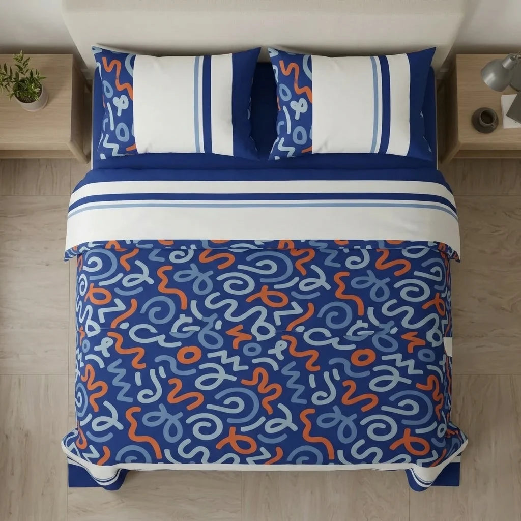 Juego De Sábanas Con Cortinas Neo Trazo