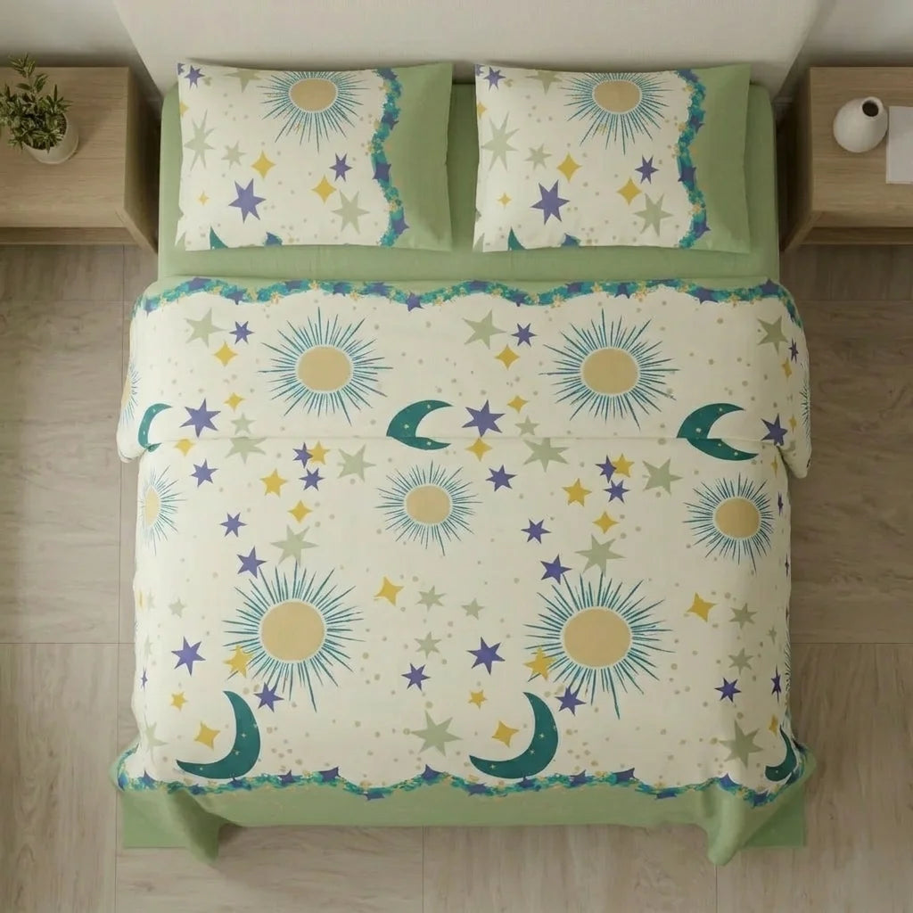 Juego De Sábanas Con Cortinas Cielo Encantado