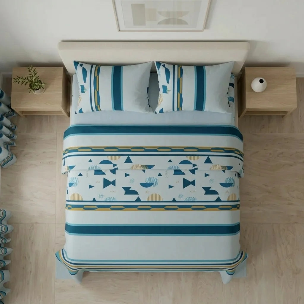 Juego De Sábanas Con Cortinas Xtreme Blanco