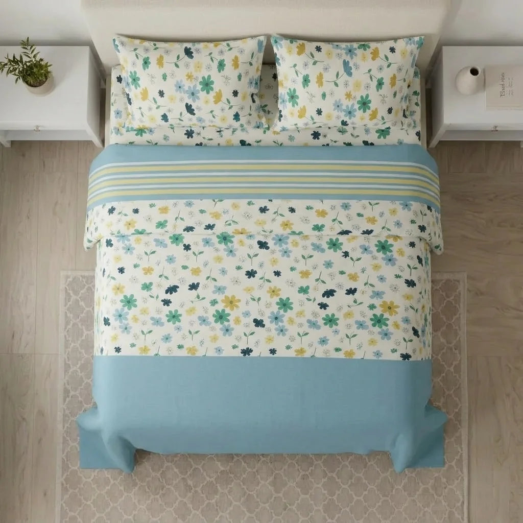 Juego De Sábanas Con Cortinas  Aroma De Flores