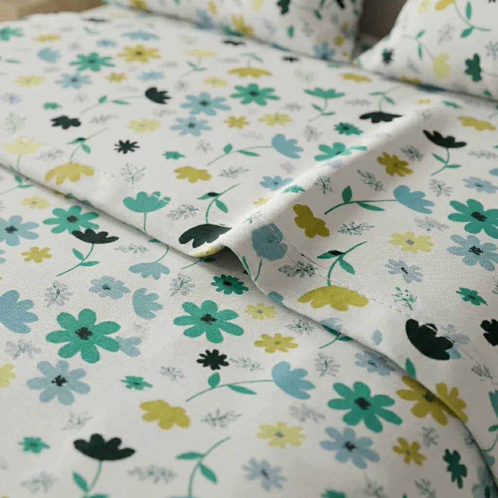 Juego De Sábanas Con Cortinas  Aroma De Flores