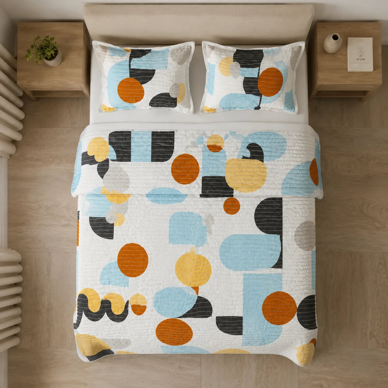 Cubrelecho Estampado Prensado Doble Faz Geo Balance