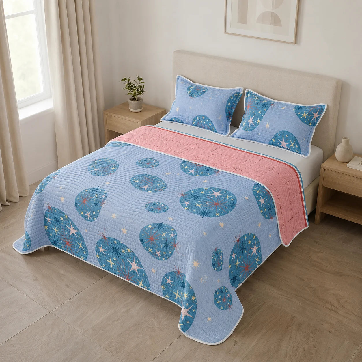Cubrelecho Estampado Prensado Doble Faz Artemis Style