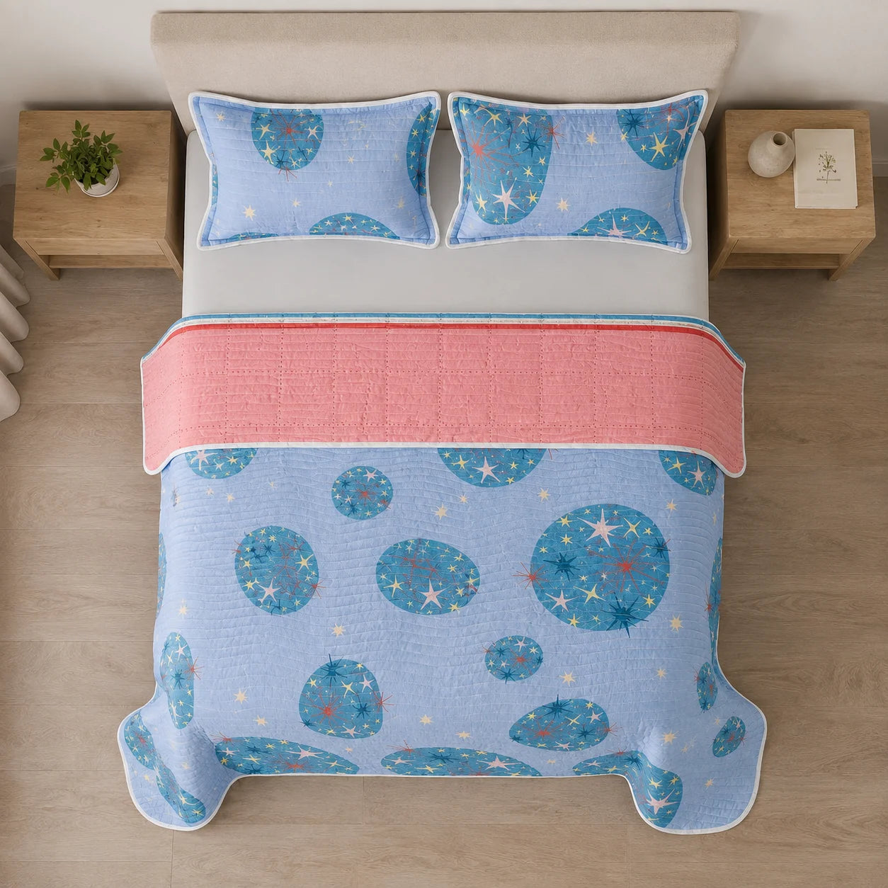 Cubrelecho Estampado Prensado Doble Faz Artemis Style