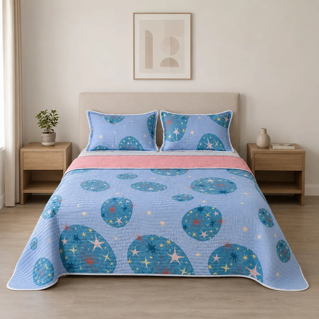 Cubrelecho Estampado Prensado Doble Faz Artemis Style