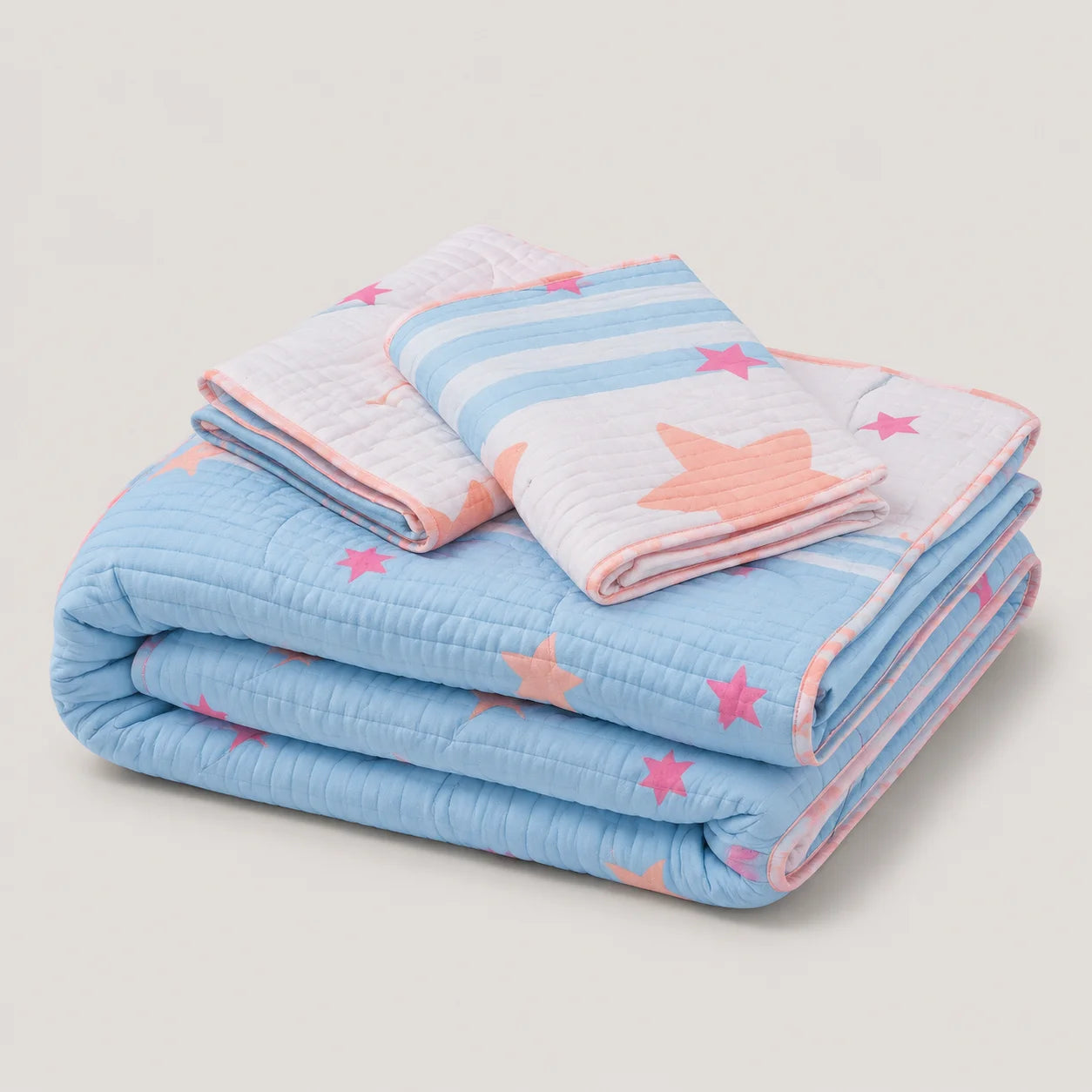 Cubrelecho Estampado Prensado Doble Faz Mundo Mágico