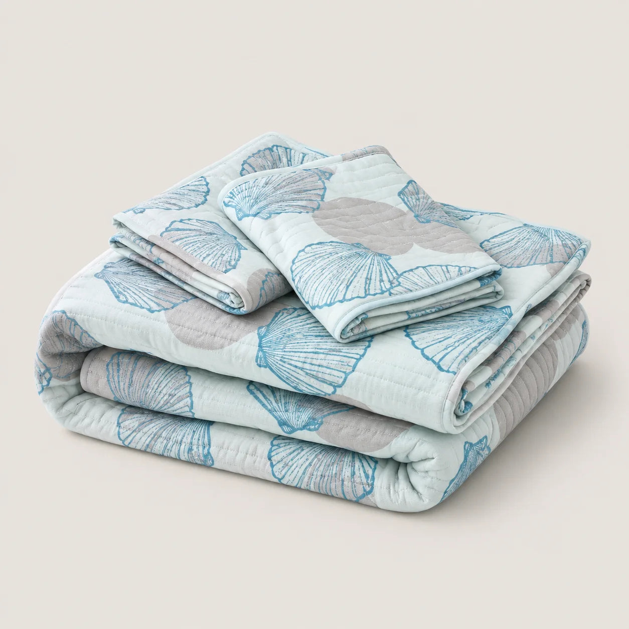 Cubrelecho Estampado Prensado Doble Faz Costa Aqua