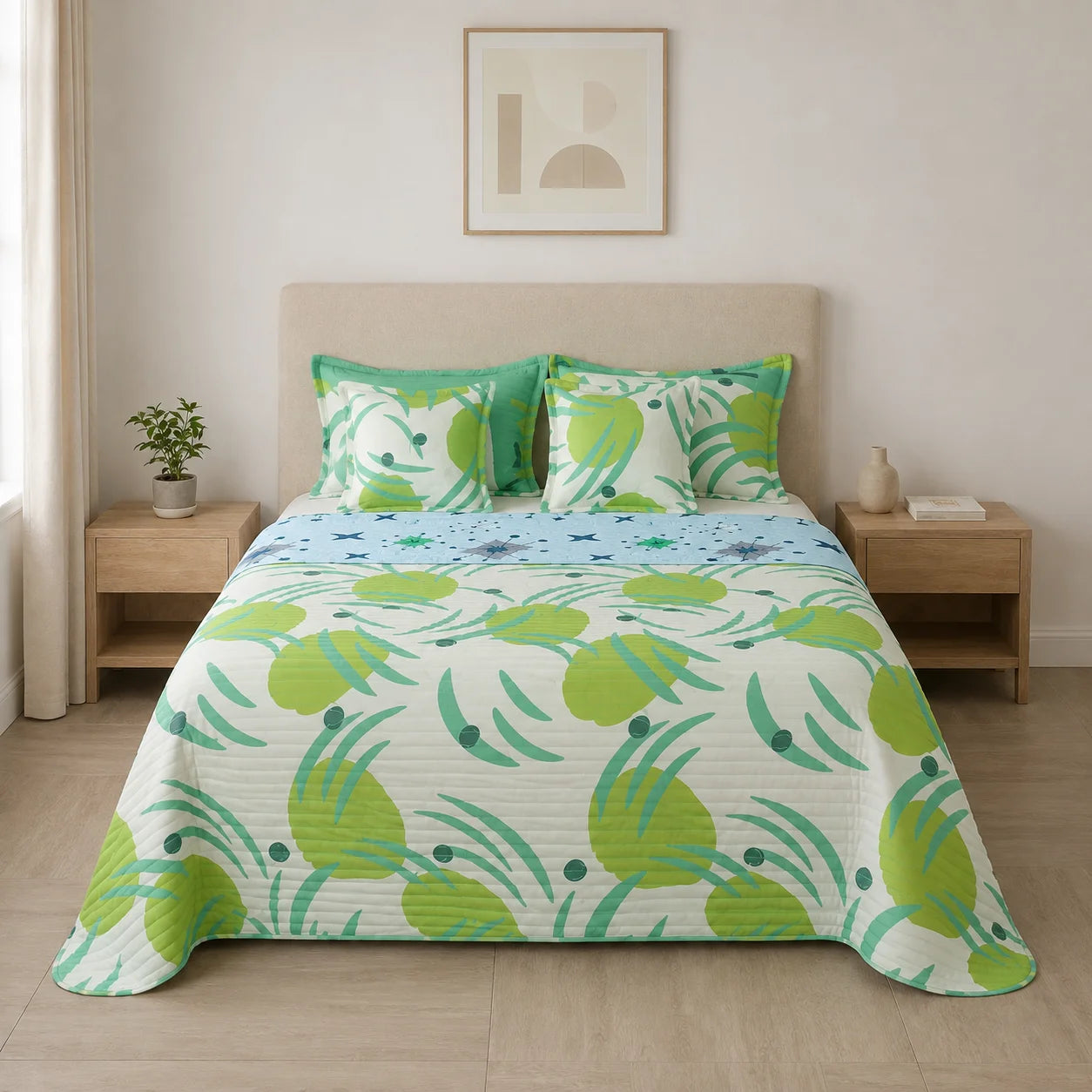 Cubrelecho Estampado Prensado Doble Faz  Universo Dual