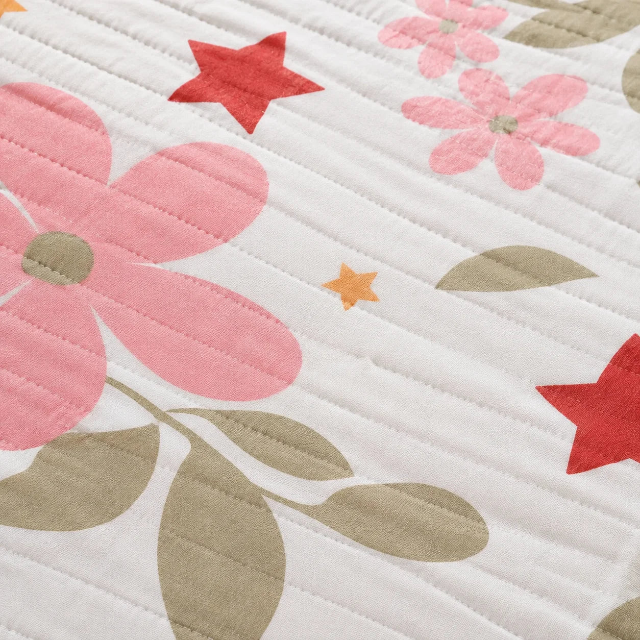 Cubrelecho Estampado Prensado Doble Faz  Starry Rose