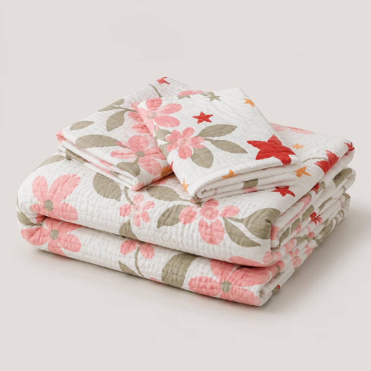 Cubrelecho Estampado Prensado Doble Faz  Starry Rose