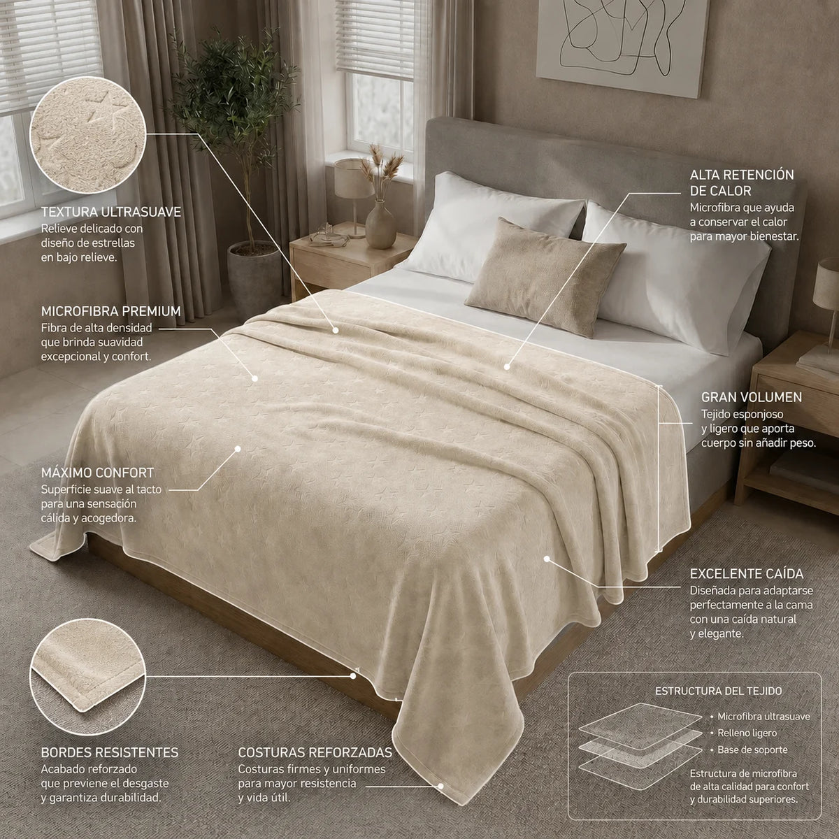 Cobija Comfortsoft Beige Suave