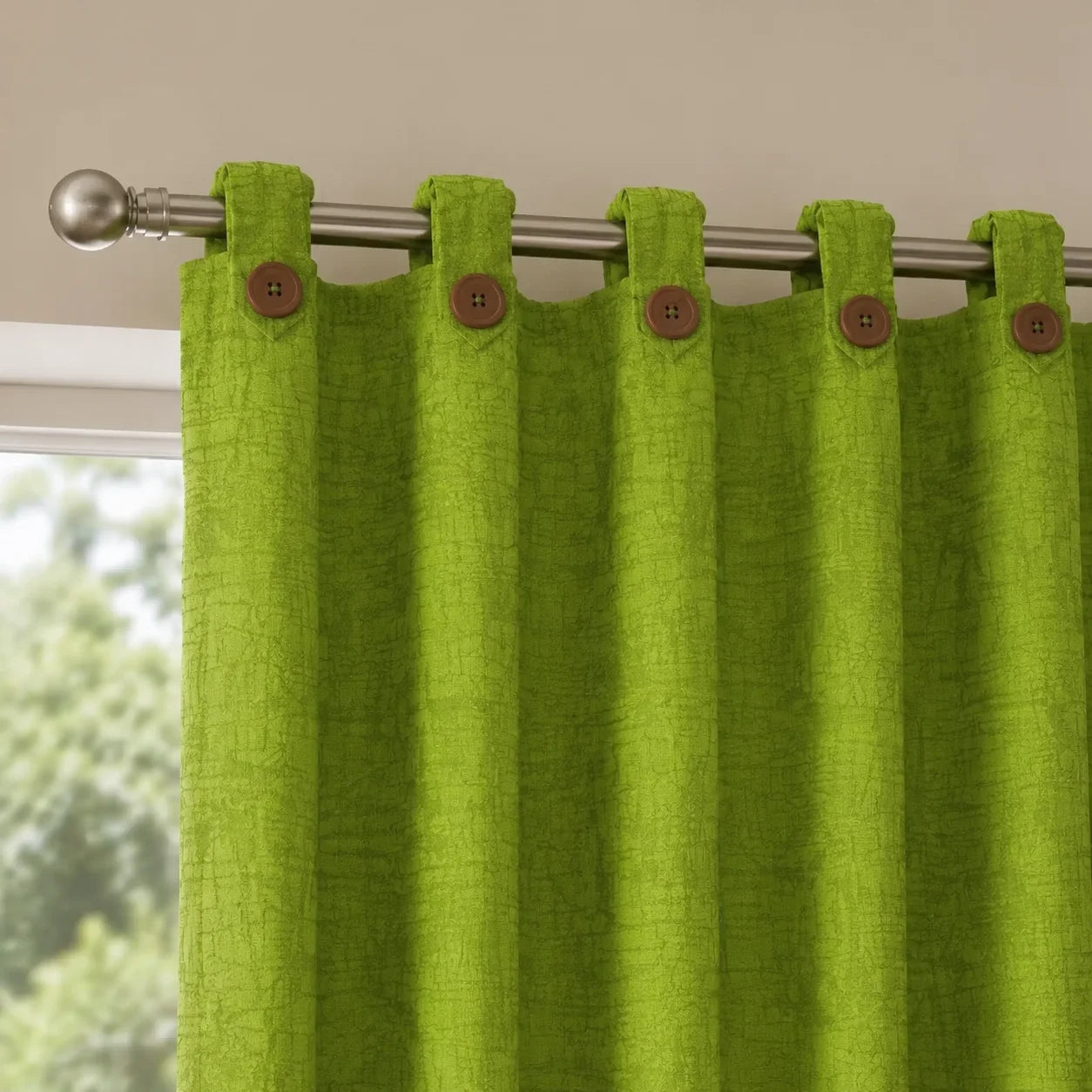 Cortina Yacar Boton Verde Elegante