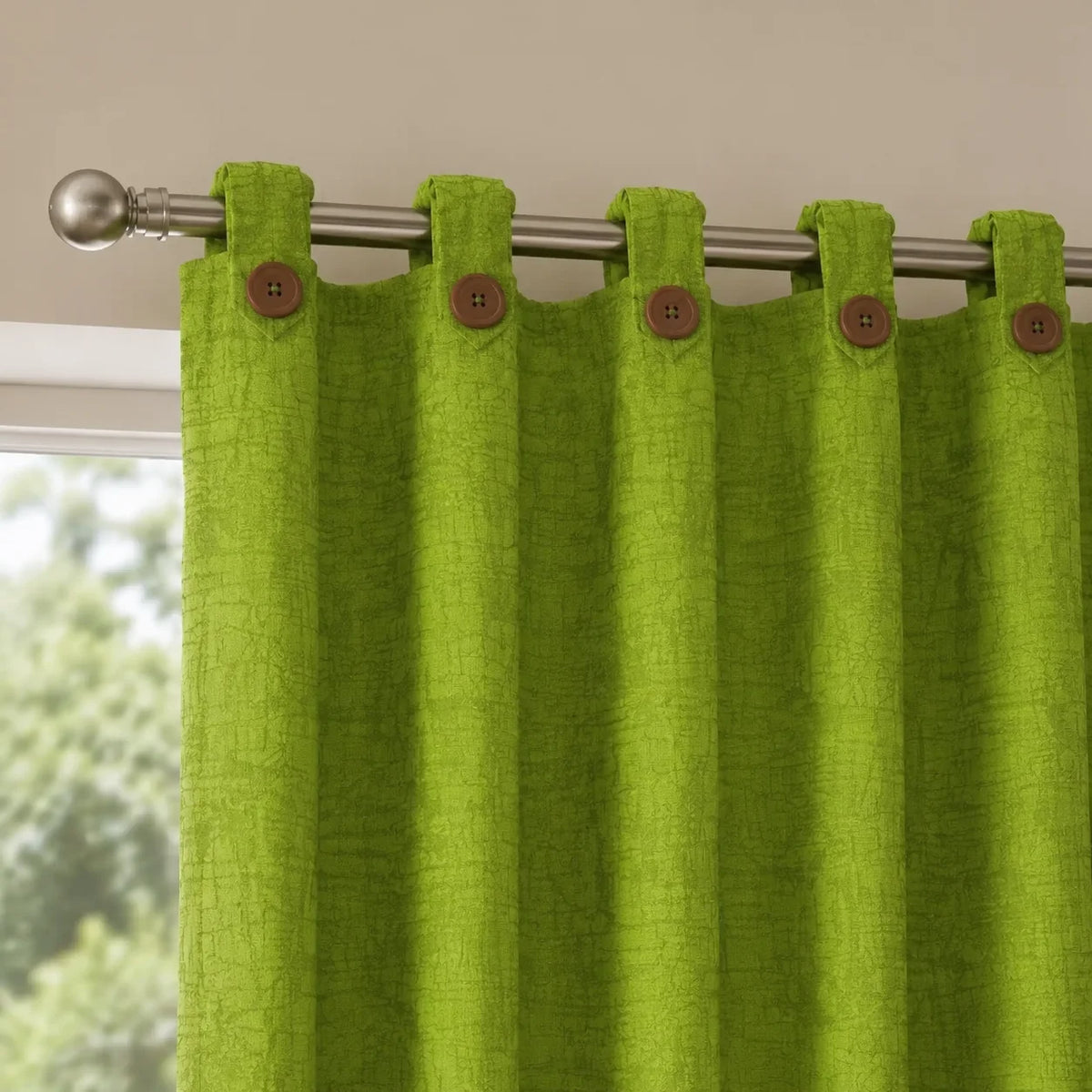 Cortina Yacar Boton Verde Elegante