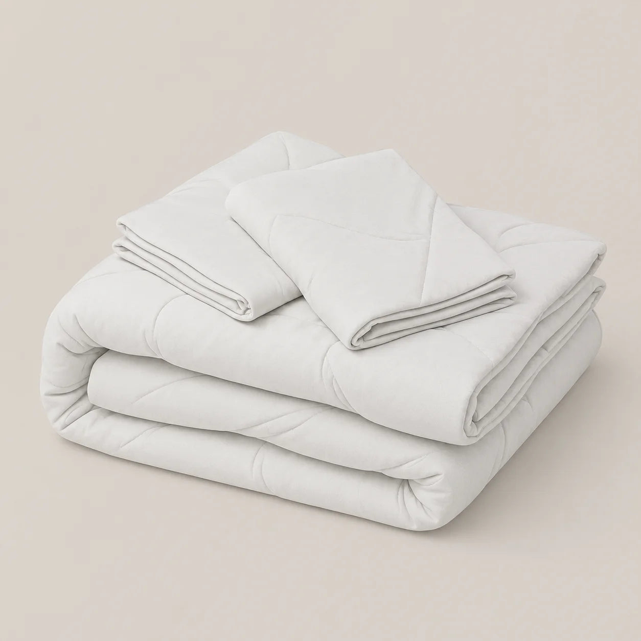 Cubrelecho Súper Acolchado Cama Doble-Blanco Blanco Esponjoso
