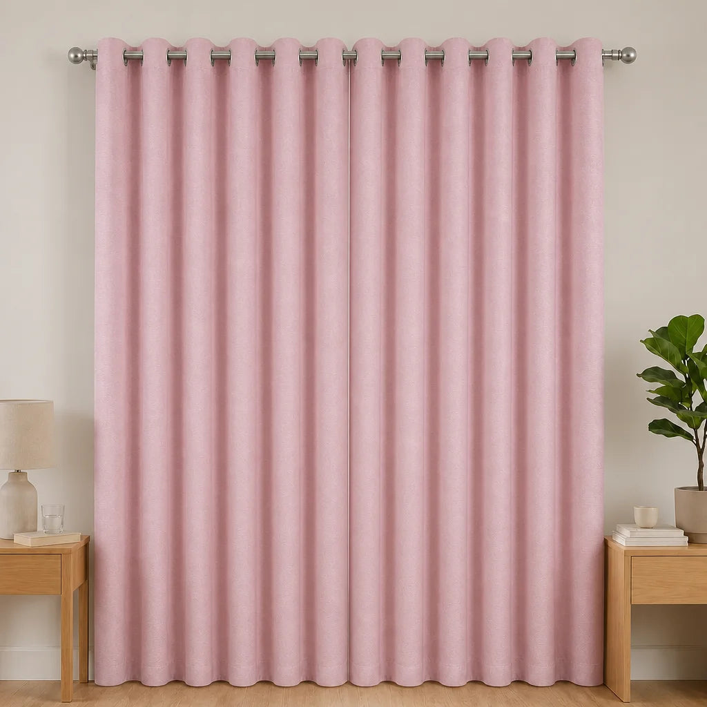Cortina Black Out Anti-Luz Baltica Rosado Aislantes