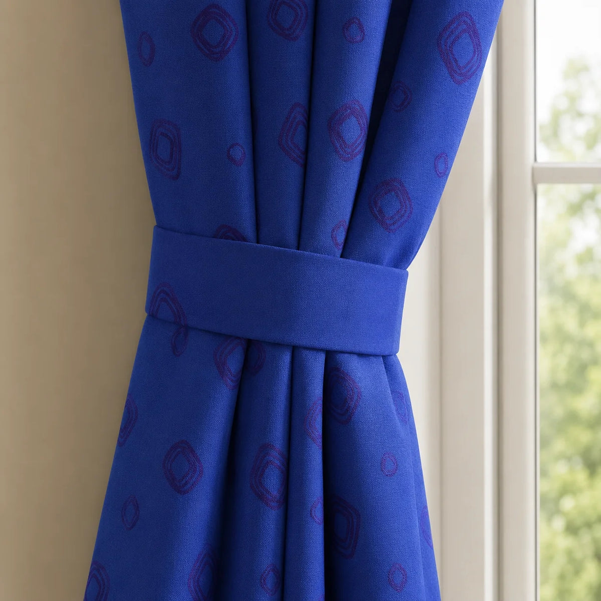 Cortina Yacar Boton Azul Elegante