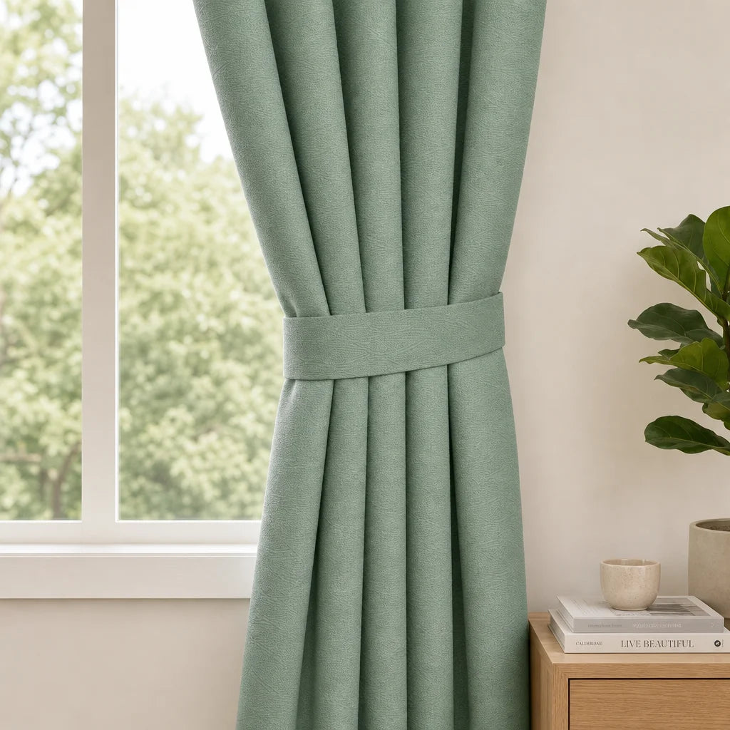 Cortina Black Out Anti-Luz Baltica Boton Verde Aislantes