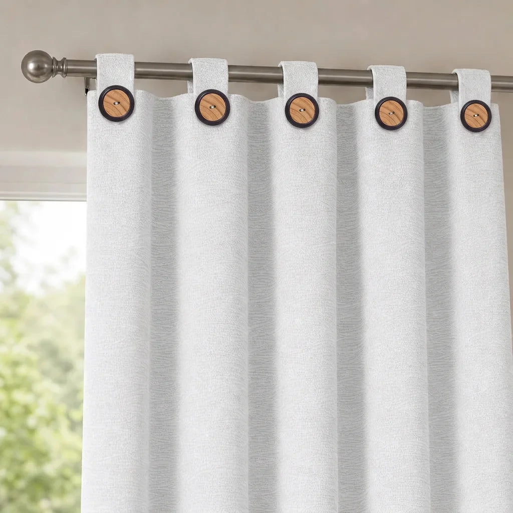 Cortina Black Out Anti-Luz Baltica Boton Plateada Aislantes