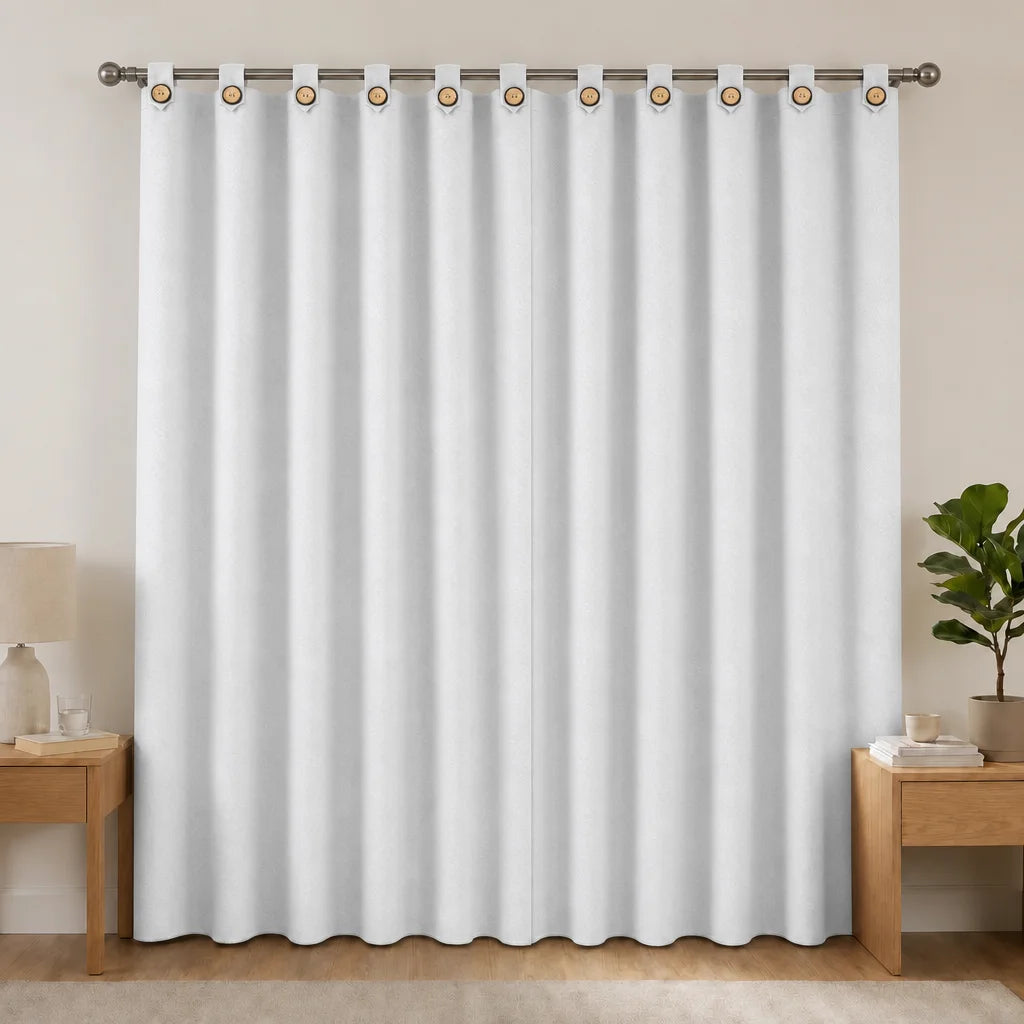 Cortina Black Out Anti-Luz Baltica Boton Plateada Aislantes