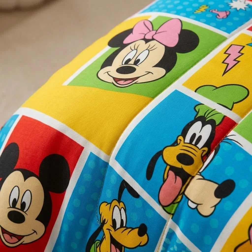 Cubrelecho Acolchado Disney Mickey Y Sus Amigos Multicolor Estampados Animados