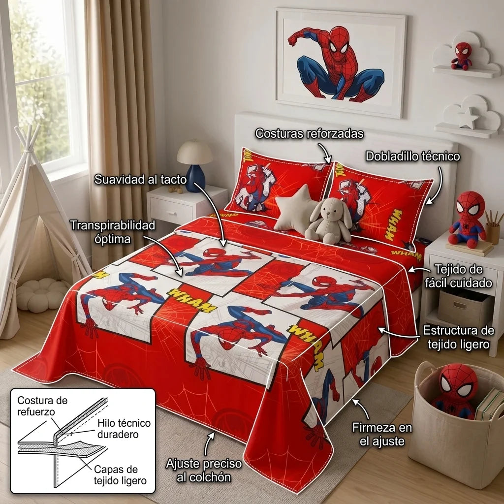 Juegos De Sábanas Disney Spiderman Rojo