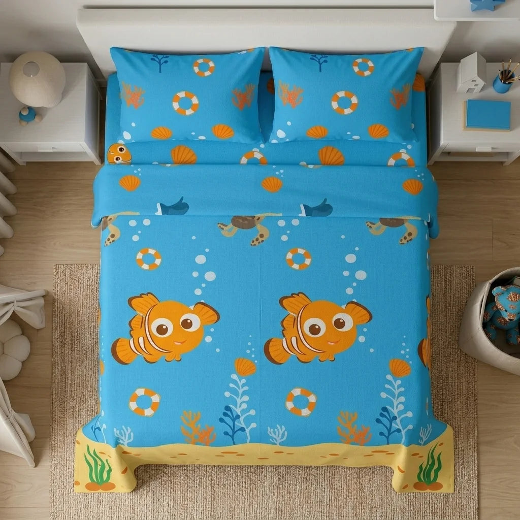 Juegos De Sábanas Disney Buscando A Nemo Celeste Estampados Animados